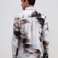 Light Grey Printed Slim Fit Casual Shirt | Greenfibre