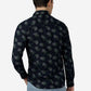 Navy Blue Printed Slim Fit Casual Shirt | Greenfibre