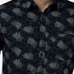 Navy Blue Printed Slim Fit Casual Shirt | Greenfibre