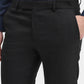 Black Solid Slim Fit Formal Trouser | Greenfibre