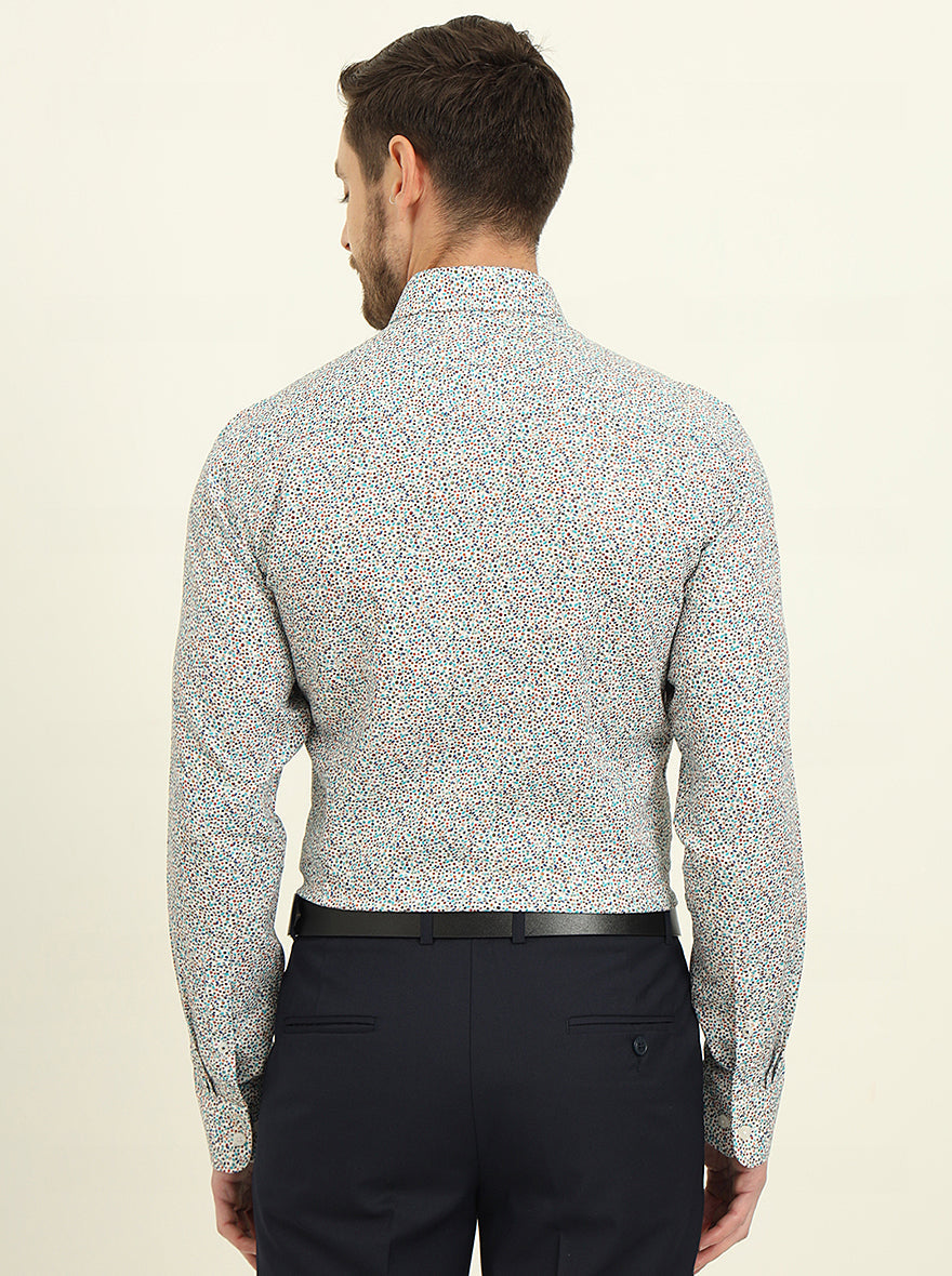 Multicolor Printed Slim Fit Formal Shirt | JadeBlue Youth
