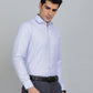Sky Blue Checked Slim Fit Formal Shirt | Greenfibre