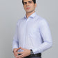 Sky Blue Checked Slim Fit Formal Shirt | Greenfibre