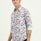 Grey & Brown Printed Slim Fit Casual Shirt | Greenfibre