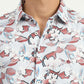 Grey & Brown Printed Slim Fit Casual Shirt | Greenfibre