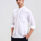 White Solid Slim Fit Casual Shirt | Greenfibre