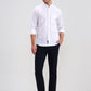 White Solid Slim Fit Casual Shirt | Greenfibre