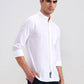 White Solid Slim Fit Casual Shirt | Greenfibre