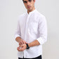 White Solid Slim Fit Casual Shirt | Greenfibre