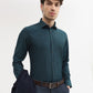 Peacock Solid Slim Fit Party Wear Shirt | Greenfibre