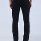 Navy Blue Solid Super Slim Fit Casual Trouser | Greenfibre