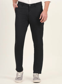 Black Printed Neo Fit Casual Trouser | Greenfibre