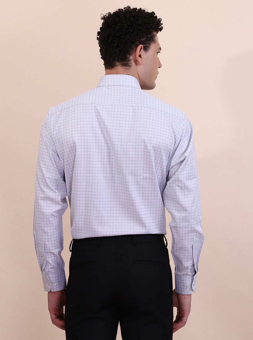 Grey Checked Regular Fit Formal Shirt | Greenfibre