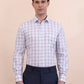 White & Grey Checked Regular Fit Formal Shirt | Greenfibre