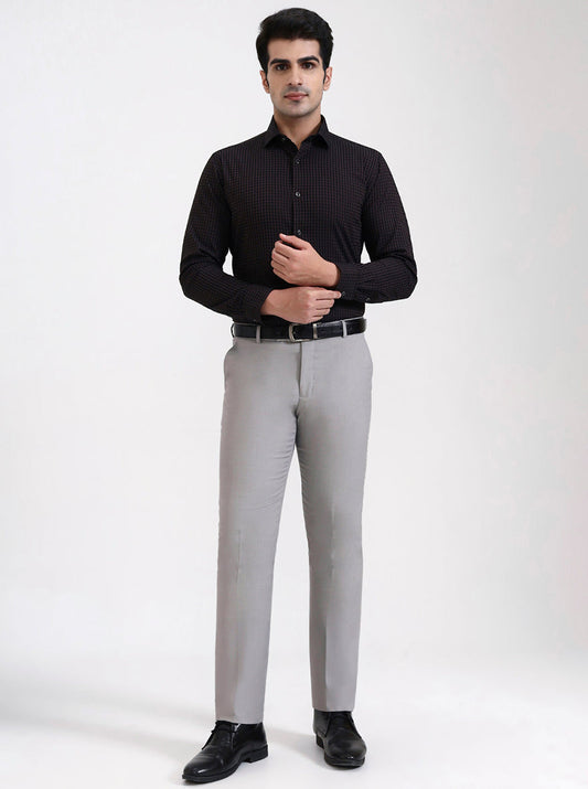 Brown Checked Slim Fit Party Wear Shirt | Greenfibre