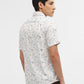 White & Grey Printed Tailored Fit Semi Casual Shirt | Greenfibre