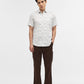 White & Grey Printed Tailored Fit Semi Casual Shirt | Greenfibre