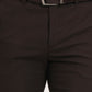 Brown Solid Slim Fit Formal Trouser | Greenfibre
