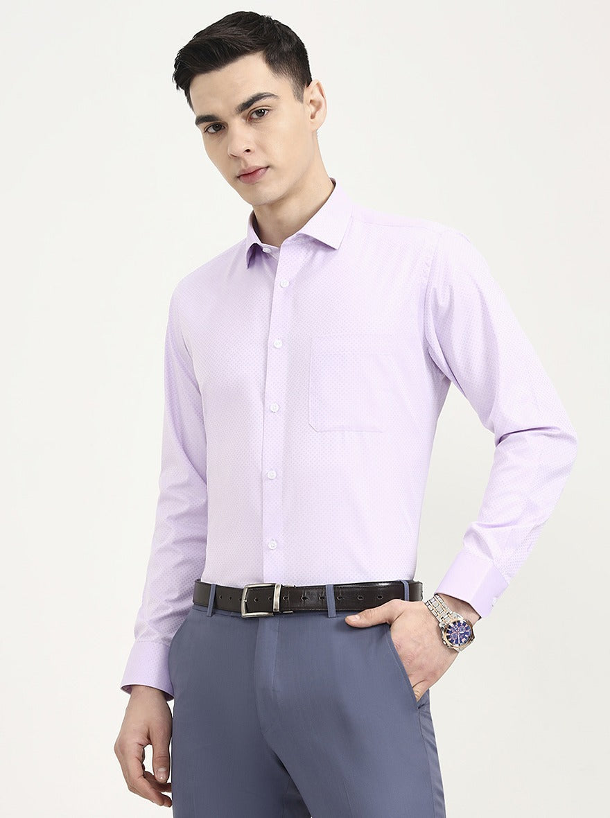 Purple Solid Slim Fit Formal Shirt | Greenfibre