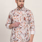 White Printed Slim Fit Casual Shirt | JadeBlue