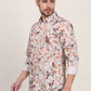 White Printed Slim Fit Casual Shirt | JadeBlue