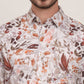 White Printed Slim Fit Casual Shirt | JadeBlue