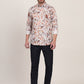 White Printed Slim Fit Casual Shirt | JadeBlue