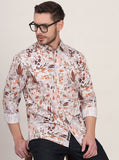 White Printed Slim Fit Casual Shirt | JadeBlue