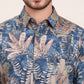Navy Blue Printed Slim Fit Casual Shirt | JadeBlue