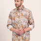 Yellow Printed Slim Fit Casual Shirt | JadeBlue