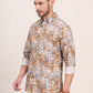 Yellow Printed Slim Fit Casual Shirt | JadeBlue
