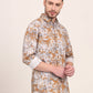Yellow Printed Slim Fit Casual Shirt | JadeBlue