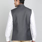 Dark Grey Solid Regular Fit Bandhgala Jacket | Greenfibre