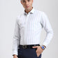 White Striped Slim Fit Formal Shirt | Greenfibre