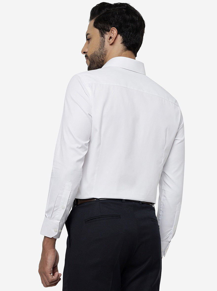 White Solid Slim Fit Formal Shirt | Greenfibre