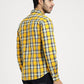 Yellow Checked Slim Fit Casual Shirt | Greenfibre