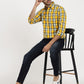 Yellow Checked Slim Fit Casual Shirt | Greenfibre