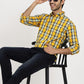 Yellow Checked Slim Fit Casual Shirt | Greenfibre