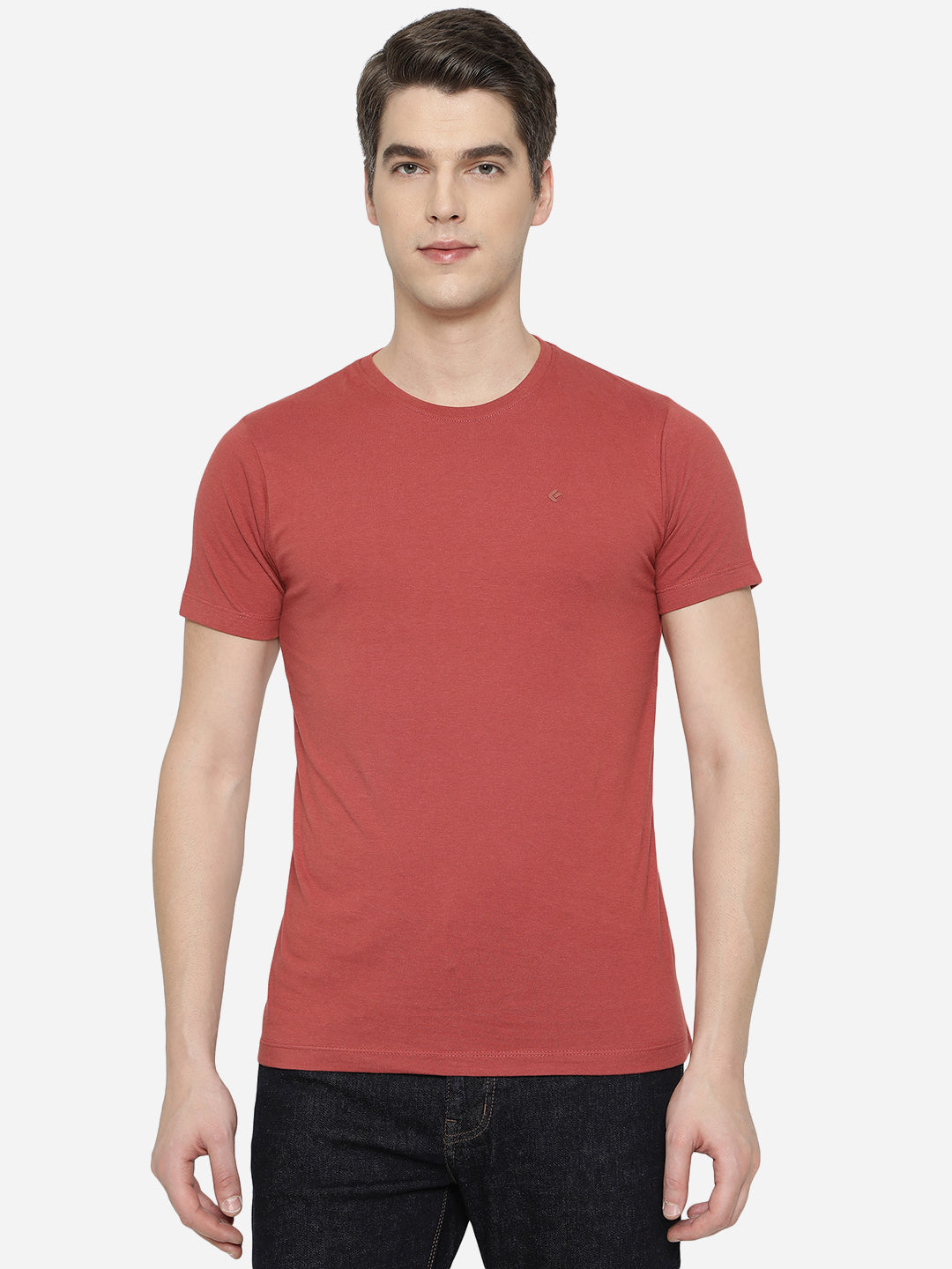 Red Solid Slim Fit T-Shirt | Greenfibre