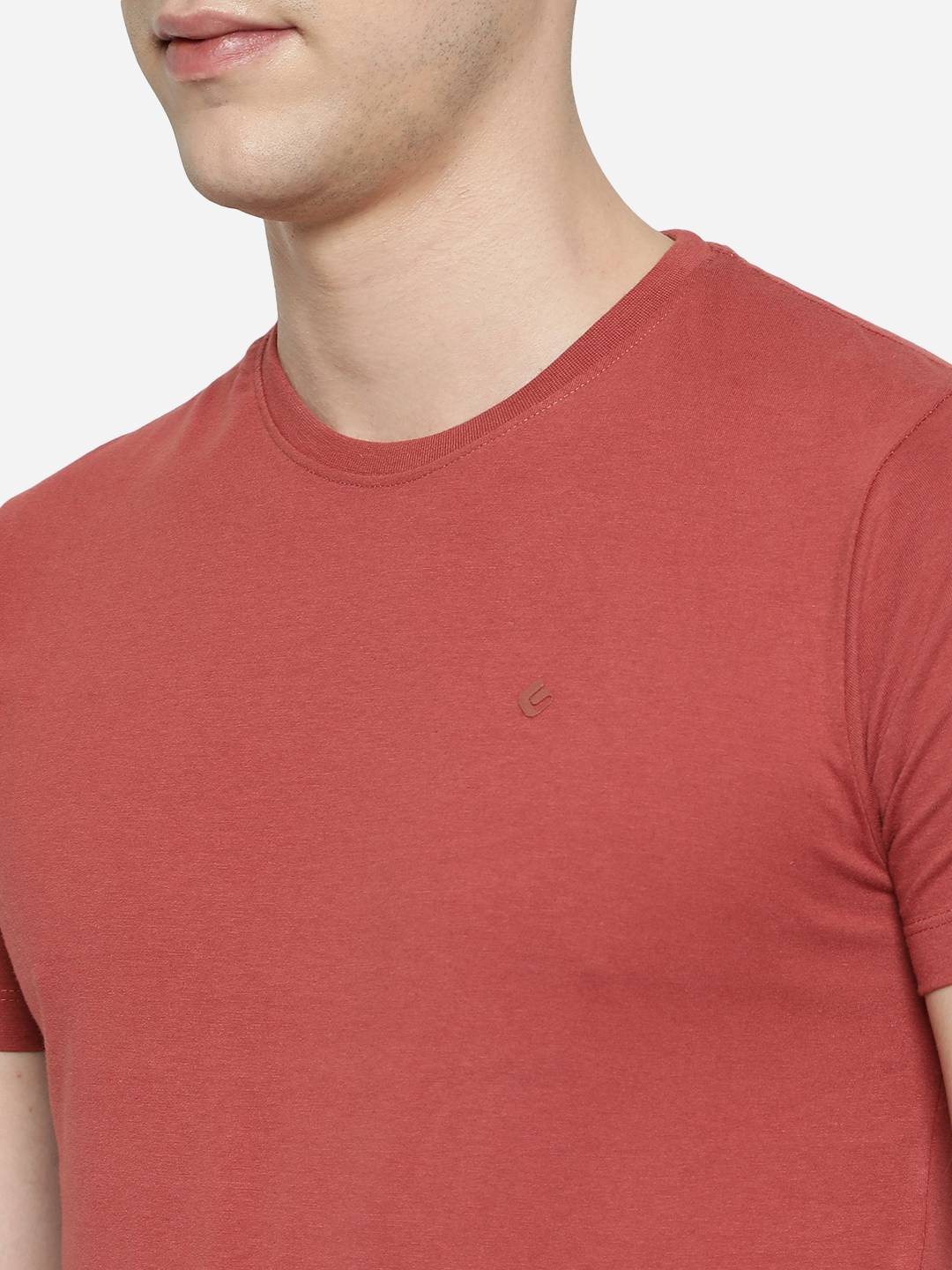 Red Solid Slim Fit T-Shirt | Greenfibre