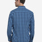 Sky Blue & Dark Blue Checked Regular Fit Casual Shirt  | Greenfibre