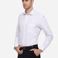 White & Black Printed Regular Fit Formal Shirt | Greenfibre