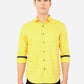 Light Yellow Printed Slim Fit Semi Casual Shirt | Greenfibre