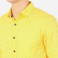 Light Yellow Printed Slim Fit Semi Casual Shirt | Greenfibre