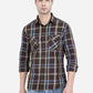 Brown Checked Slim Fit Semi Casual Shirt | Greenfibre