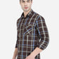Brown Checked Slim Fit Semi Casual Shirt | Greenfibre