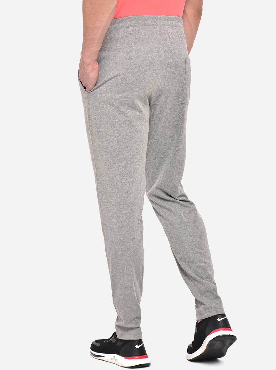 Grey Melange Solid Regular Fit Track Pant | Greenfibre
