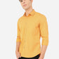 Sunflower Yellow Printed Slim Fit Semi Casual Shirt | Greenfibre