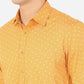 Sunflower Yellow Printed Slim Fit Semi Casual Shirt | Greenfibre