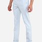 Light Blue Solid Super Slim Fit Casual Trouser | Greenfibre